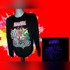 Marvel Double Sided Sweatshirt*GLOWS with Blacklight*Unisex